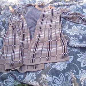 Croft & Barrow Plaid Cardigan - Brown and Cream